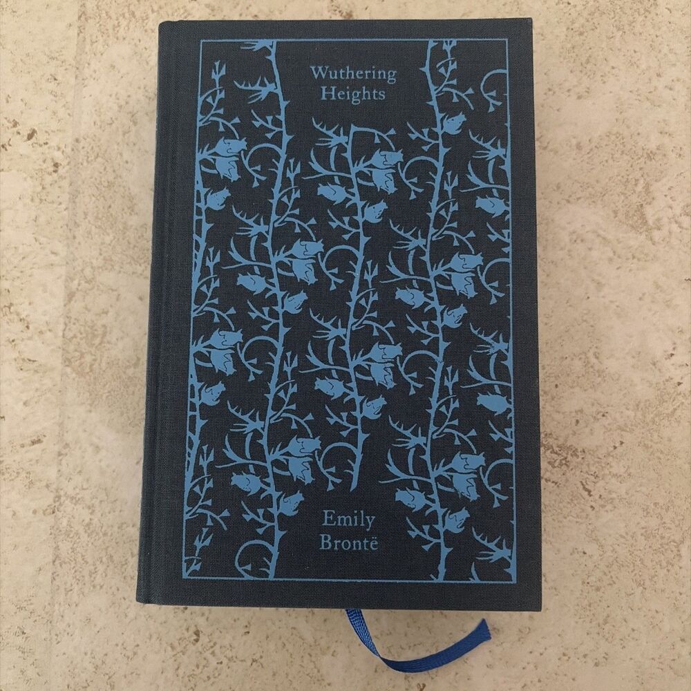 Wuthering Heights Emily Bronte Penguin Blue Clothbound Classics  Roses Ribbon